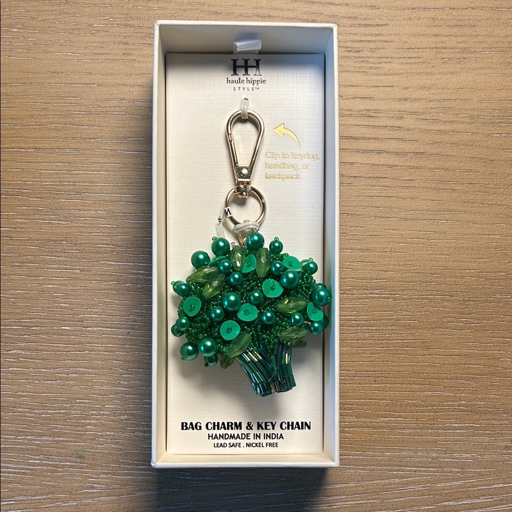 Haute Hippie Beaded Broccoli Bag Charm